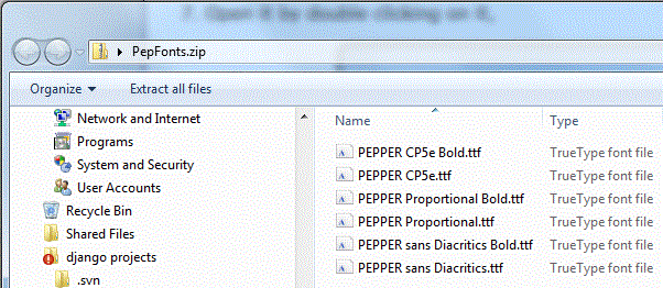 Open Pep Fonts