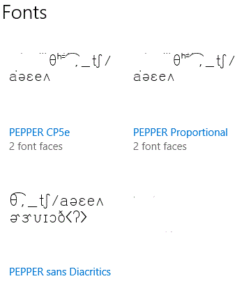 Fonts List